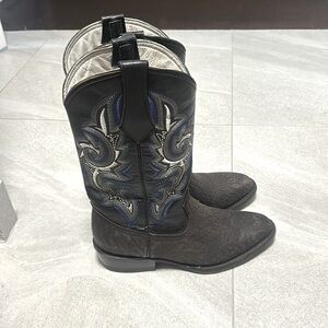 Black leather boots